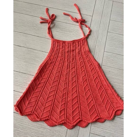 Altar’d State crochet tank, tie sleeves. Coral color. 100%‎ cotton. Size XS - Picture 6 of 6